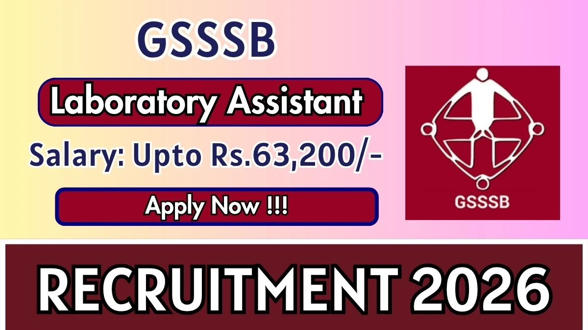 GSSSB Laboratory Assistant Recruitment 2026