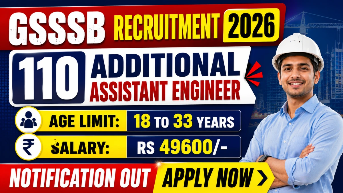 GSSSB Additional Assistant Engineer Recruitment 2026 Notification Out