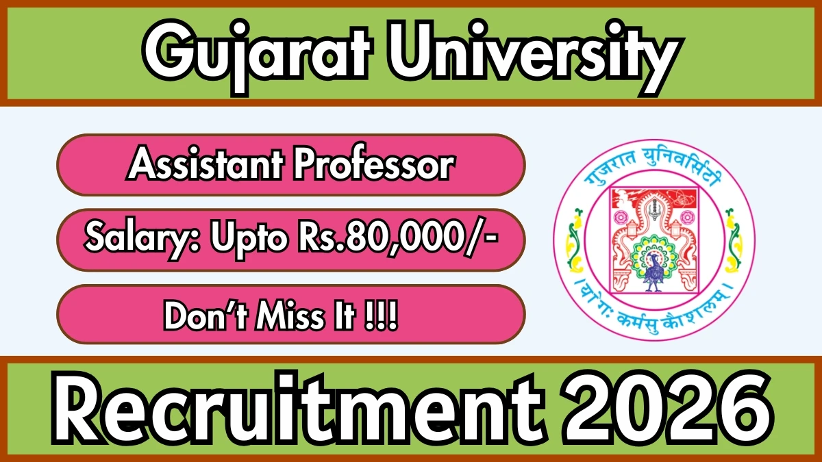 Gujarat University Assistant Professor Recruitment 2026