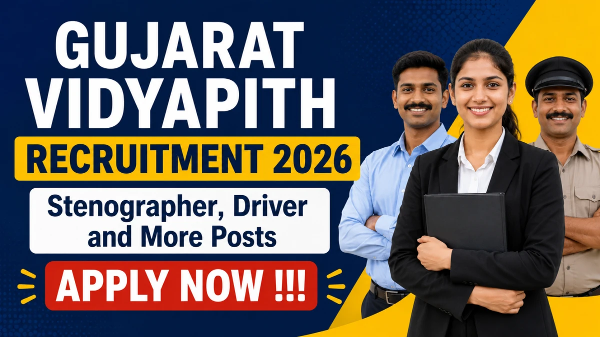 Gujarat Vidyapith Recruitment 2026 – Apply Online for 13 Stenographer, Driver and More Posts