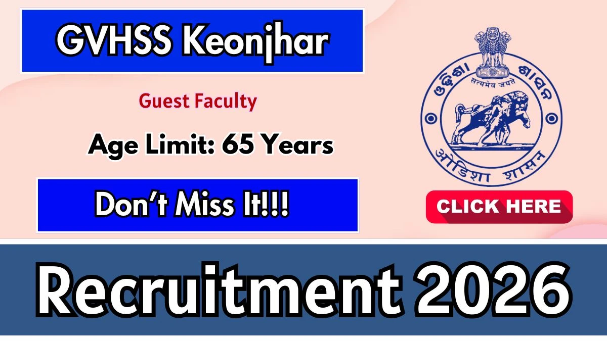 GVHSS Keonjhar Guest Faculty Recruitment 2026