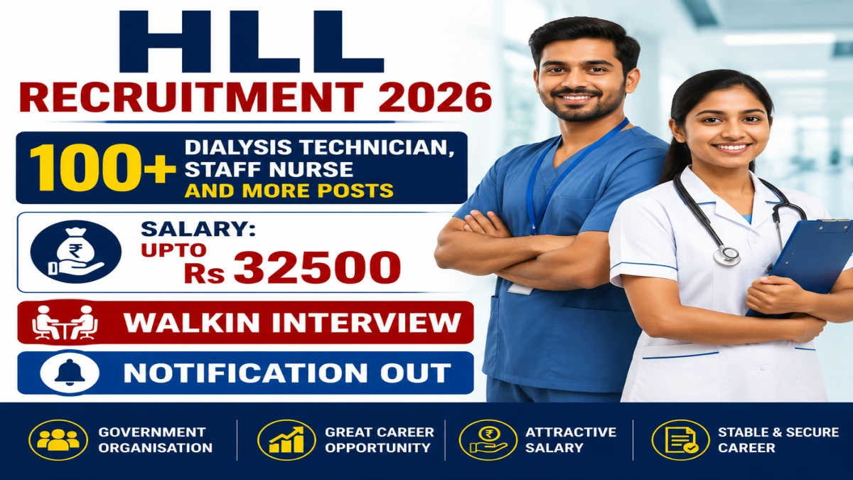 HLL Lifecare Recruitment 2026 Notification Out for 146 Staff Nurse, Dialysis Technician & More Posts