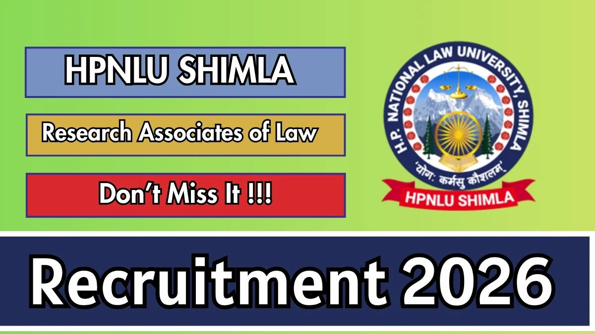 HPNLU Shimla Research Associates of Law Recruitment 2026