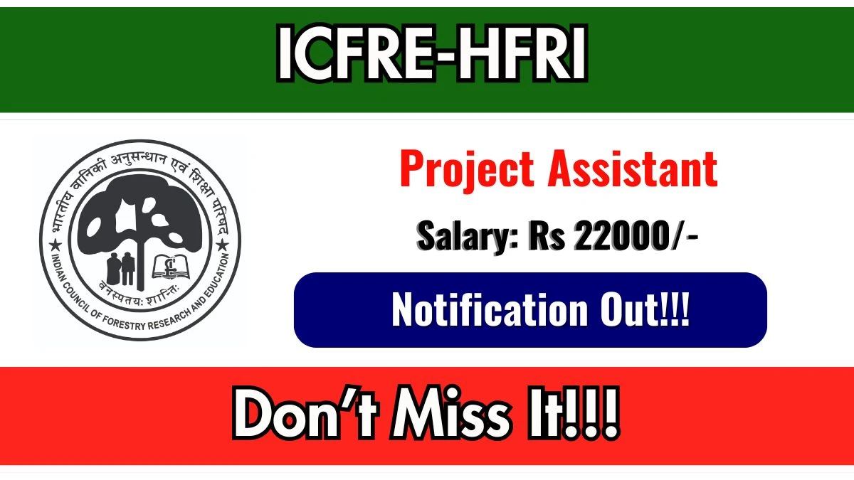 ICFRE Project Assistant Recruitment 2026