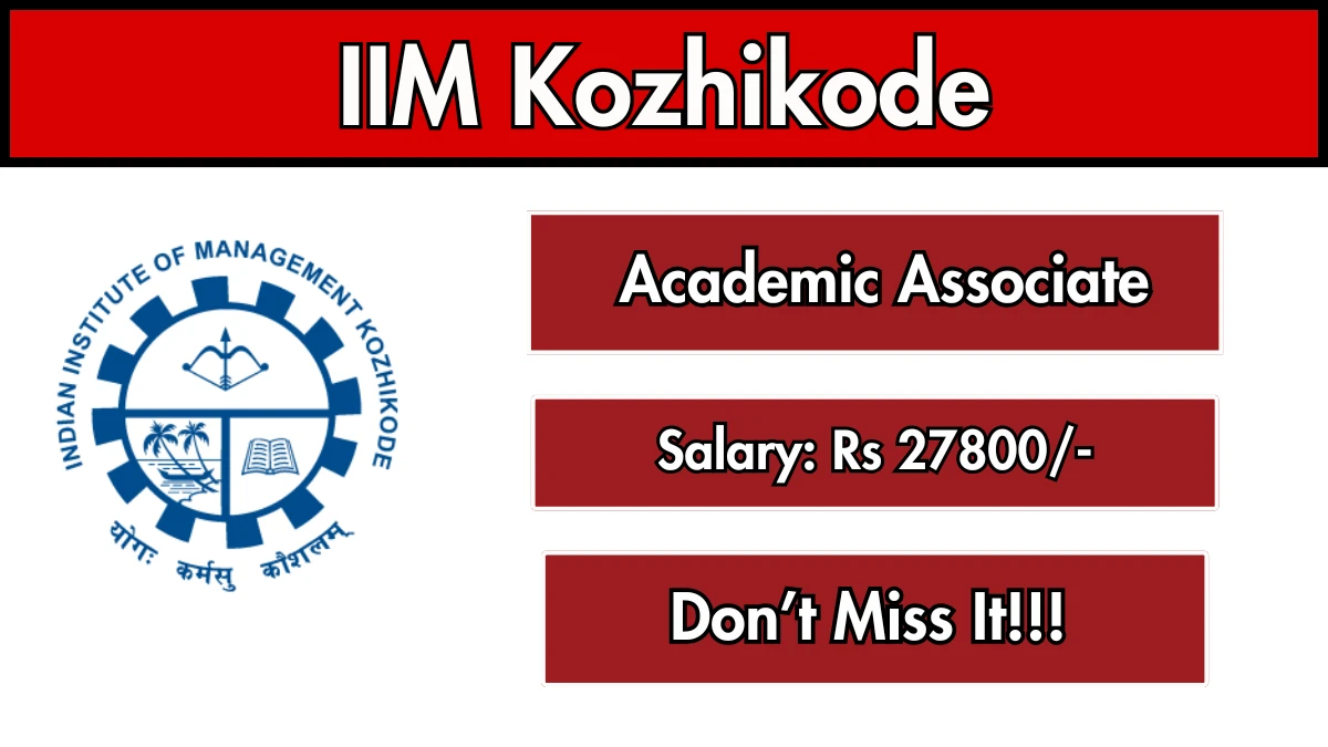 IIM Kozhikode Academic Associate Recruitment 2026