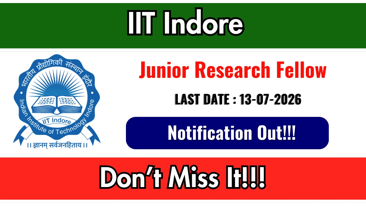 IIT Indore Junior Research Fellow Recruitment 2026
