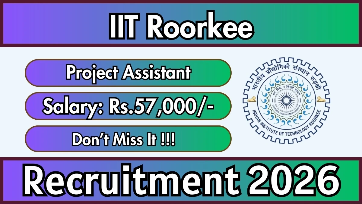IIT Roorkee Project Assistant Recruitment 2026
