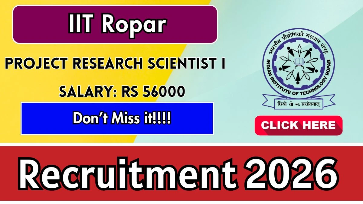 IIT Ropar Project Research Scientist Recruitment 2026