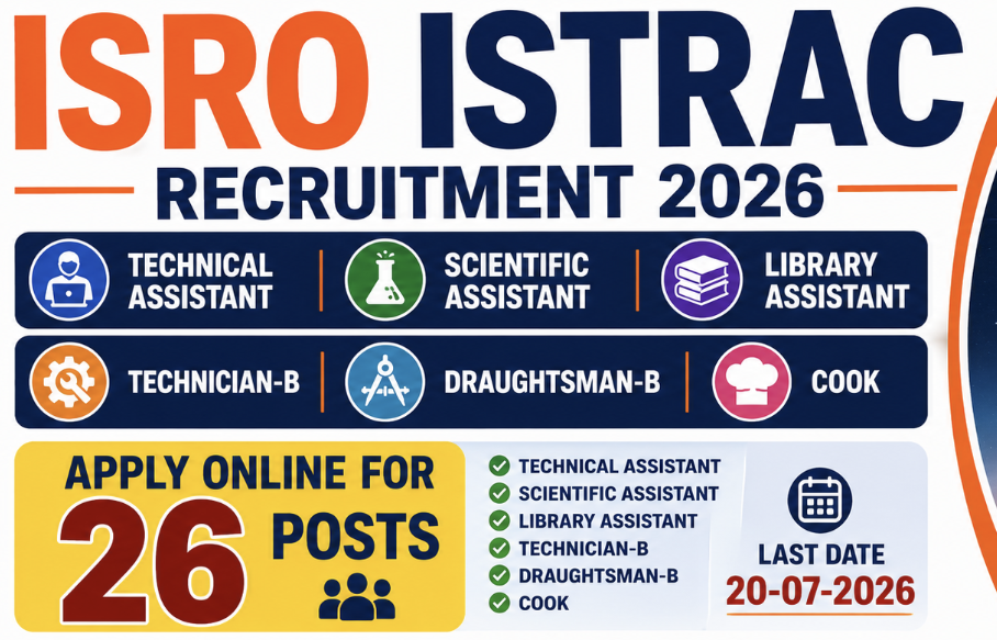 ISRO ISTRAC Recruitment 2026: Notification, Online Form, 26 Posts