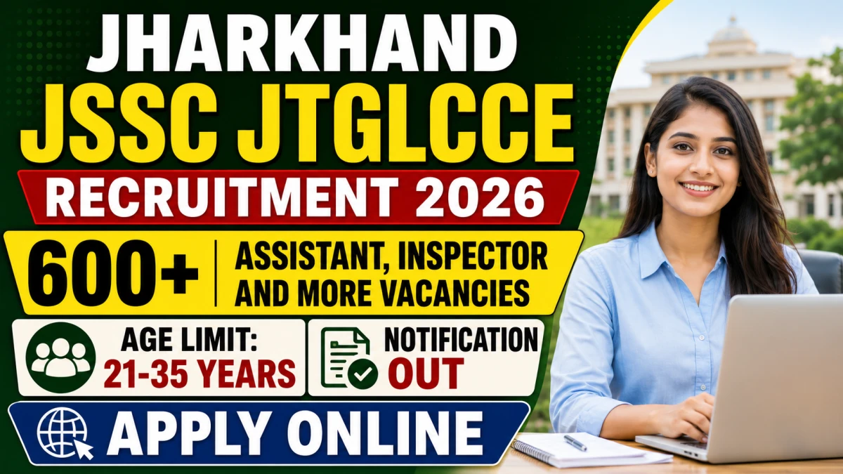 Jharkhand JSSC JTGLCCE Recruitment 2026 Last date Extended