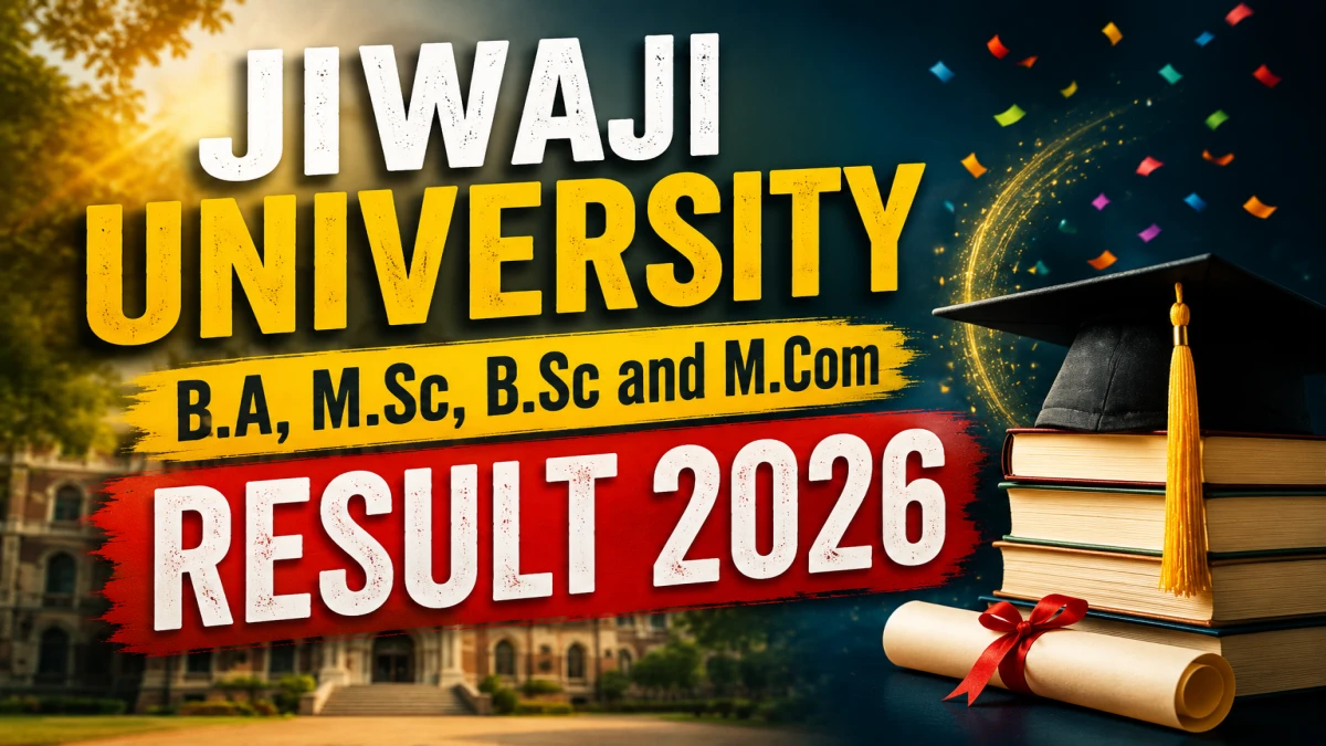 Jiwaji University Result 2026 – B.A., B.Sc., M.Sc., M.Com Result Declared at jiwaji.edu