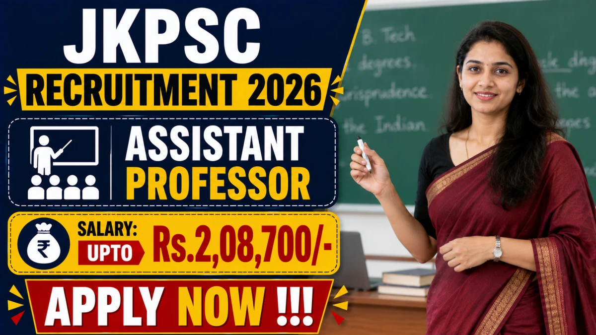 JKPSC Assistant Professor Recruitment 2026