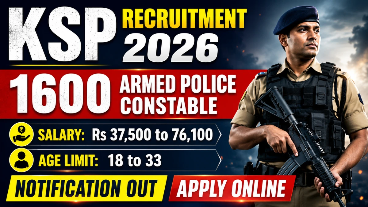 Karnataka Police KSP Armed Police Constable Recruitment 2026 Notification Out