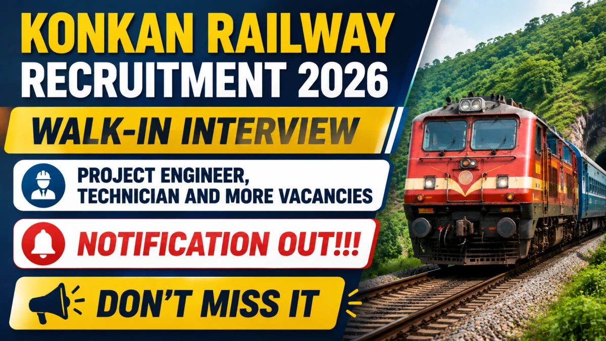 Konkan Railway Corporation Limited Recruitment 2026 Notification Out For 36 Posts, Walk-In Interview