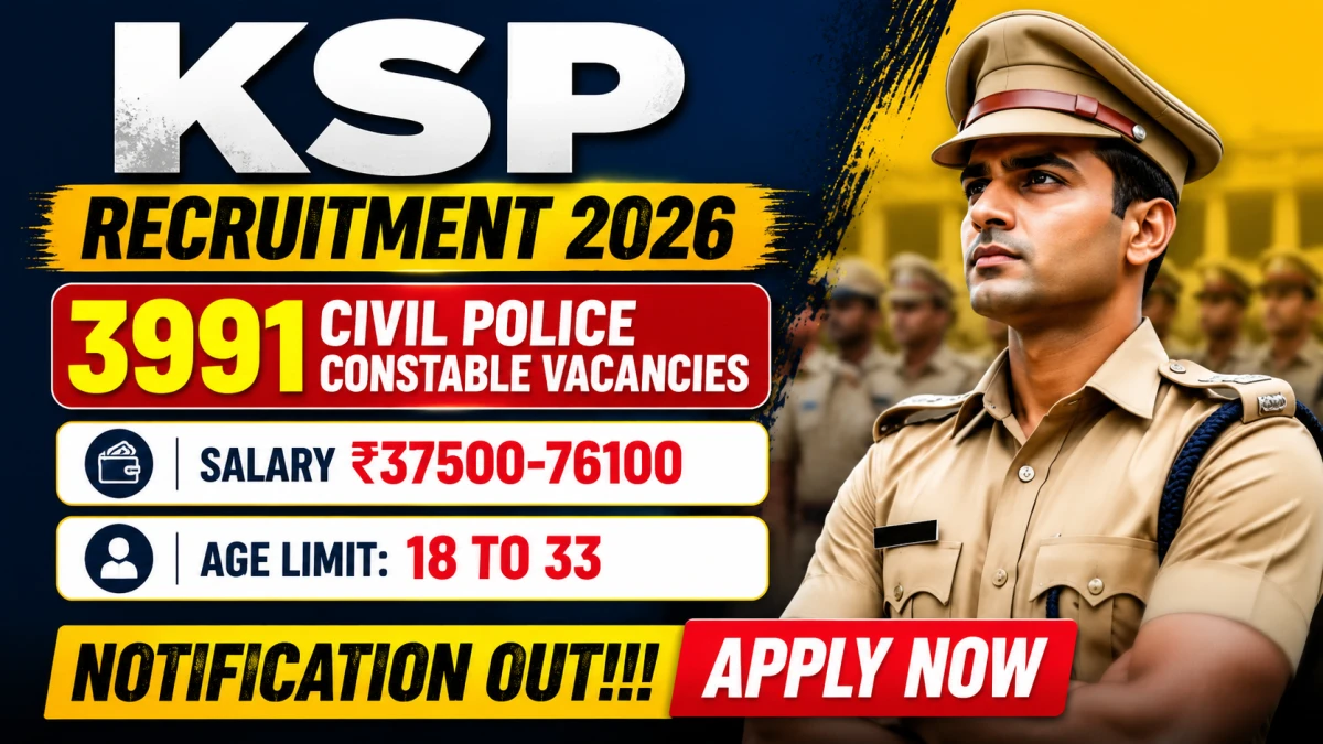 KSP Civil Police Constable Recruitment 2026 Notification Out