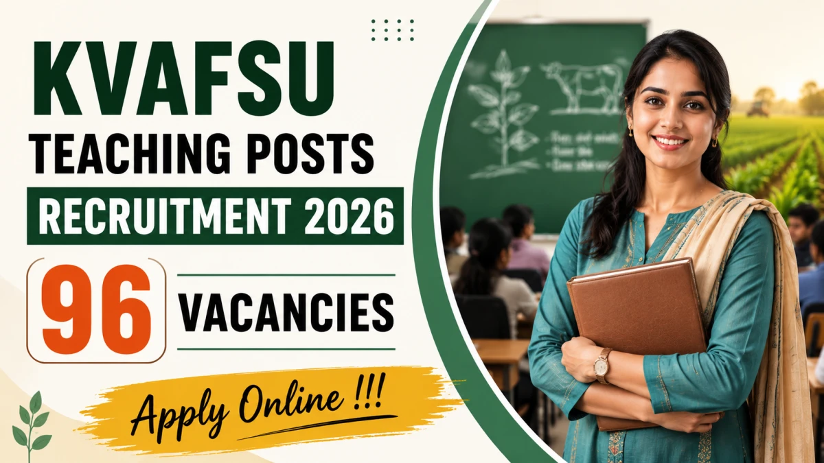 KVAFSU Recruitment 2026 – 96 Professor, Associate & Assistant Professor Posts, Apply Now