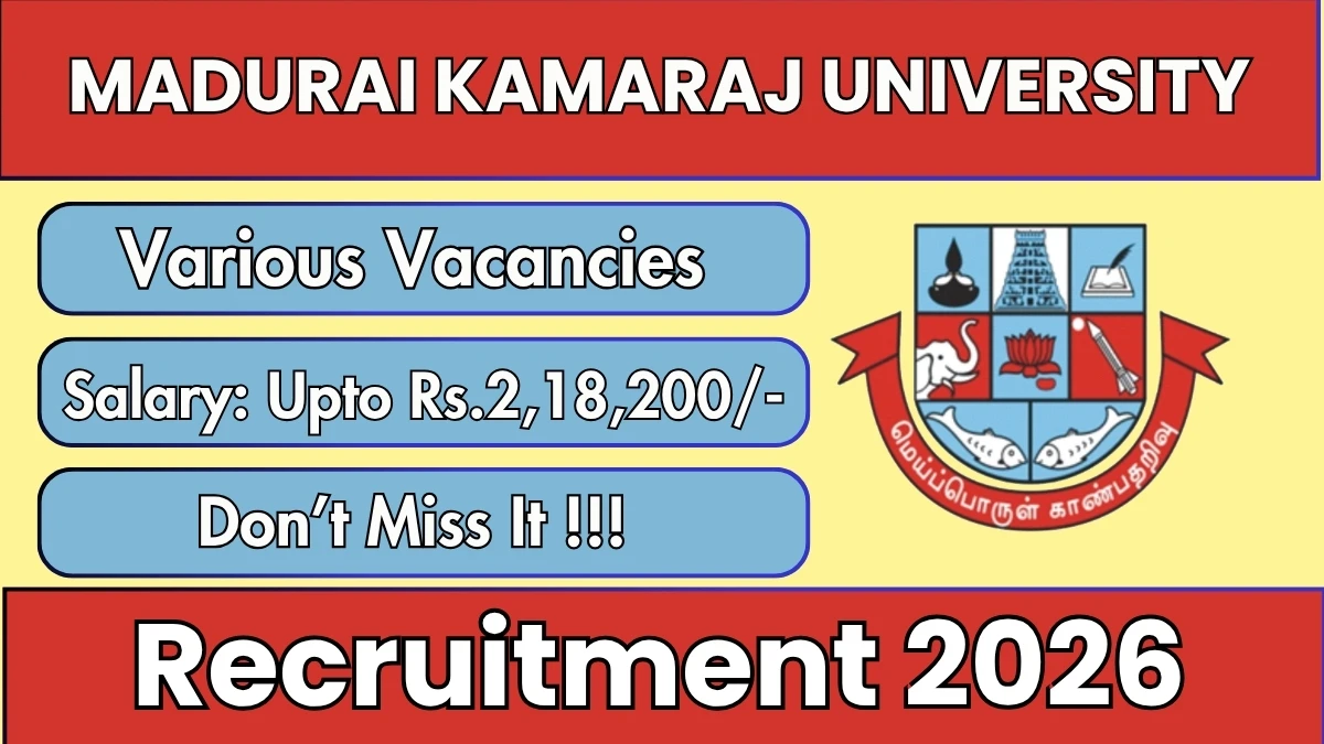 Madurai Kamaraj University Recruitment 2026