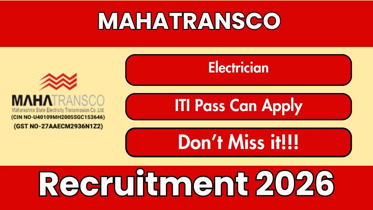 MAHATRANSCO Electrician Recruitment 2026 – Apply Online for 26 Posts