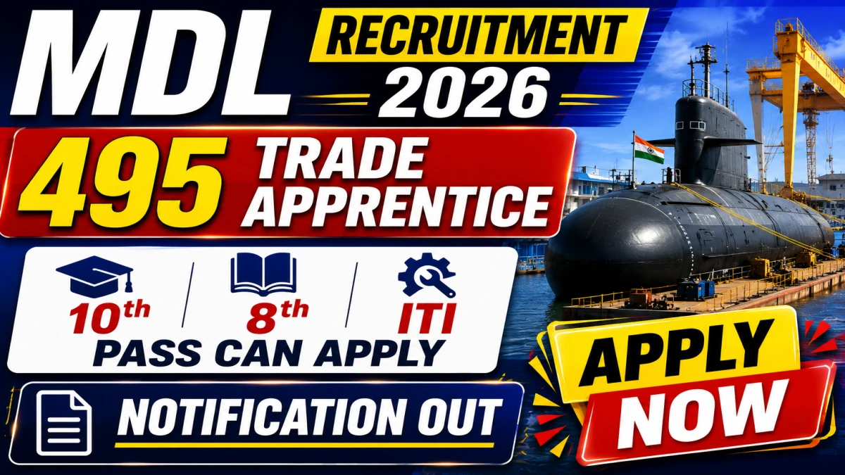 MDL Trade Apprentice Recruitment 2026 Notification Out