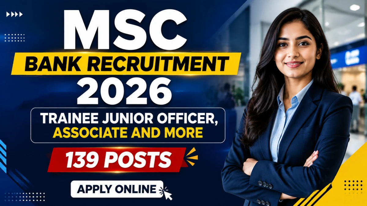 MSC Bank Recruitment 2026 – Apply Online for 139 Trainee Posts