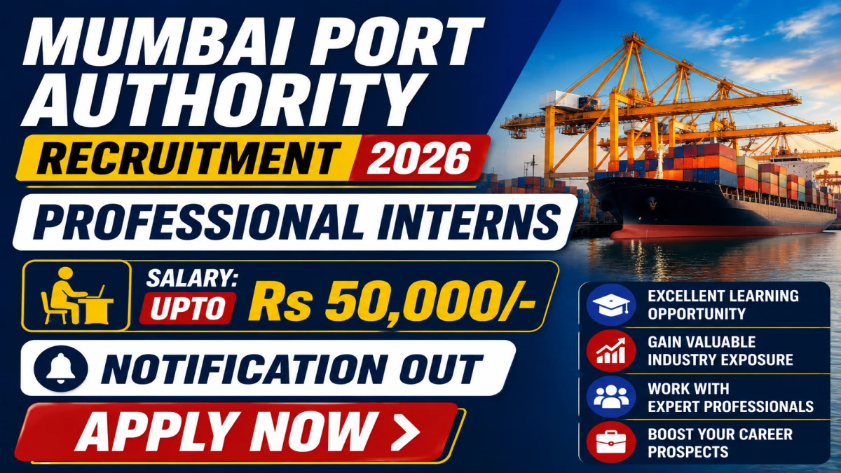 Mumbai Port Authority Professional Interns Recruitment 2026 Notification Out For 28 Posts, Apply Before 29 June 2026