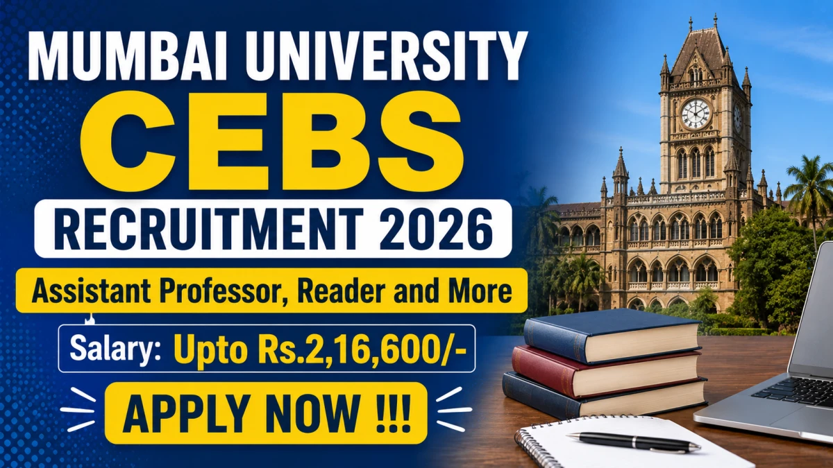 Mumbai University Recruitment 2026 – Apply Online for 14 Assistant Professor, Reader and More Posts