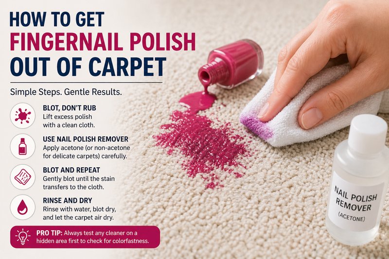 How can you get fingernail polish out of carpet