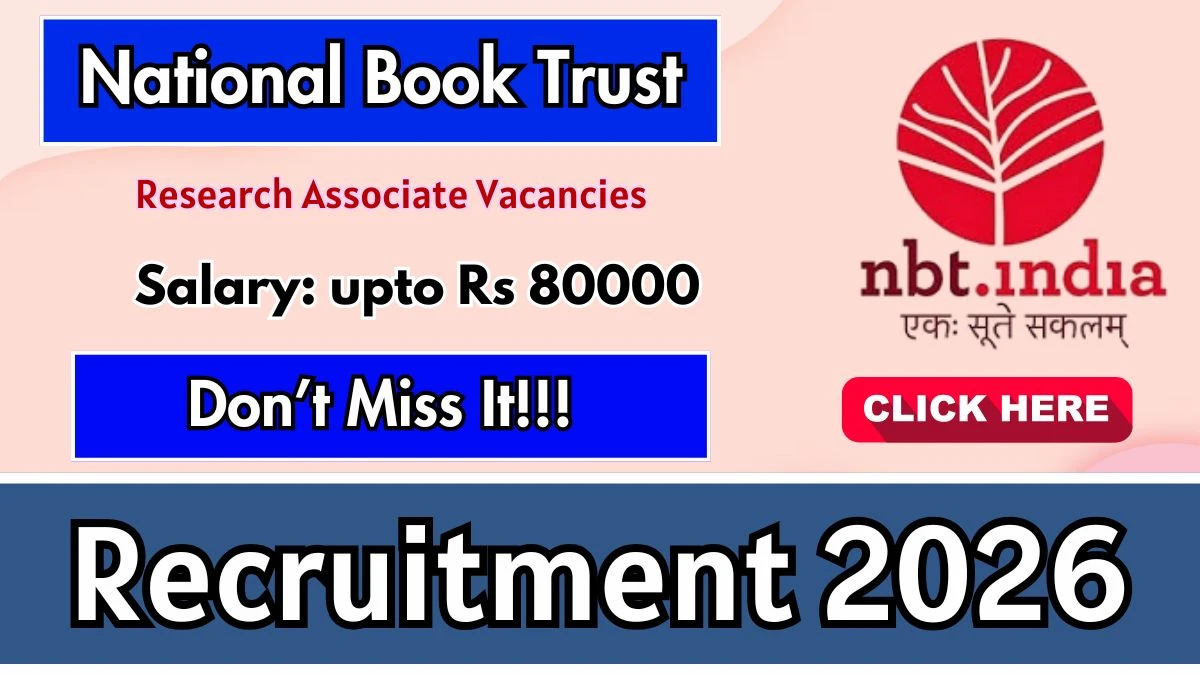 National Book Trust Research Associate Recruitment 2026