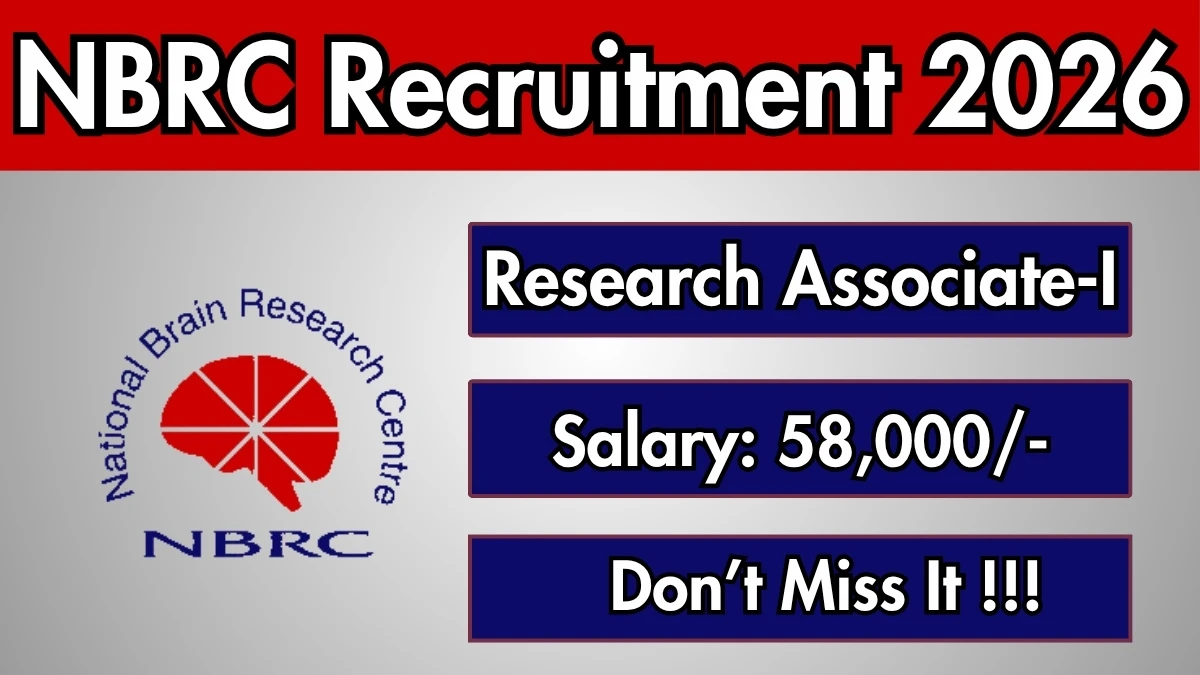 NBRC Research Associate-I Recruitment 2026