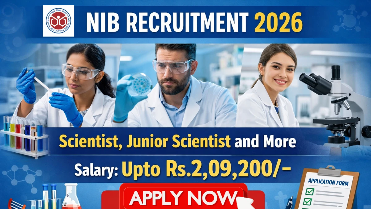 NIB Recruitment 2026 – Apply Online for 46 Scientist, Junior Scientist and More Posts