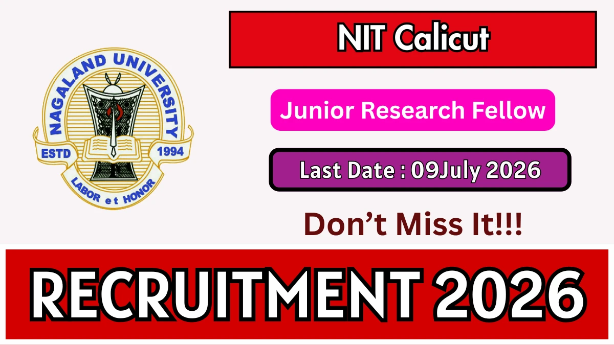 NIT Calicut Junior Research Fellow Recruitment 2026