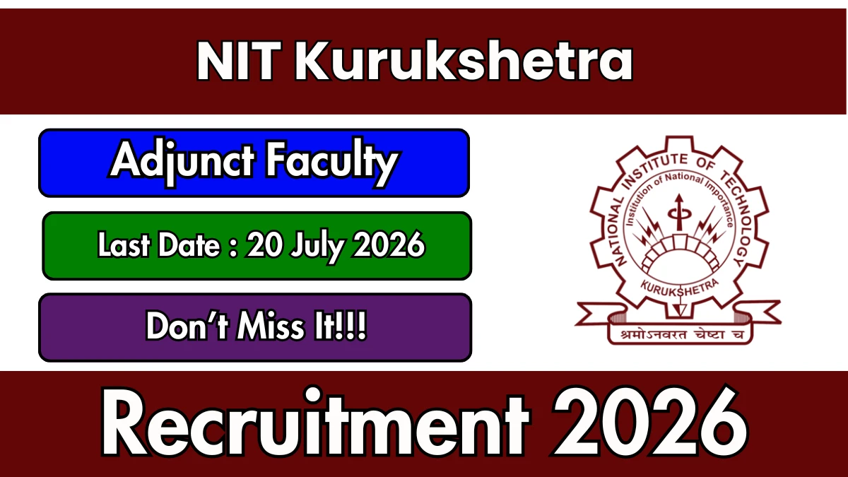 NIT Kurukshetra Adjunct Faculty Recruitment 2026