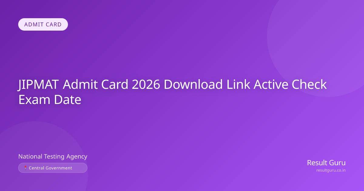 JIPMAT Admit Card 2026 Download Direct Link