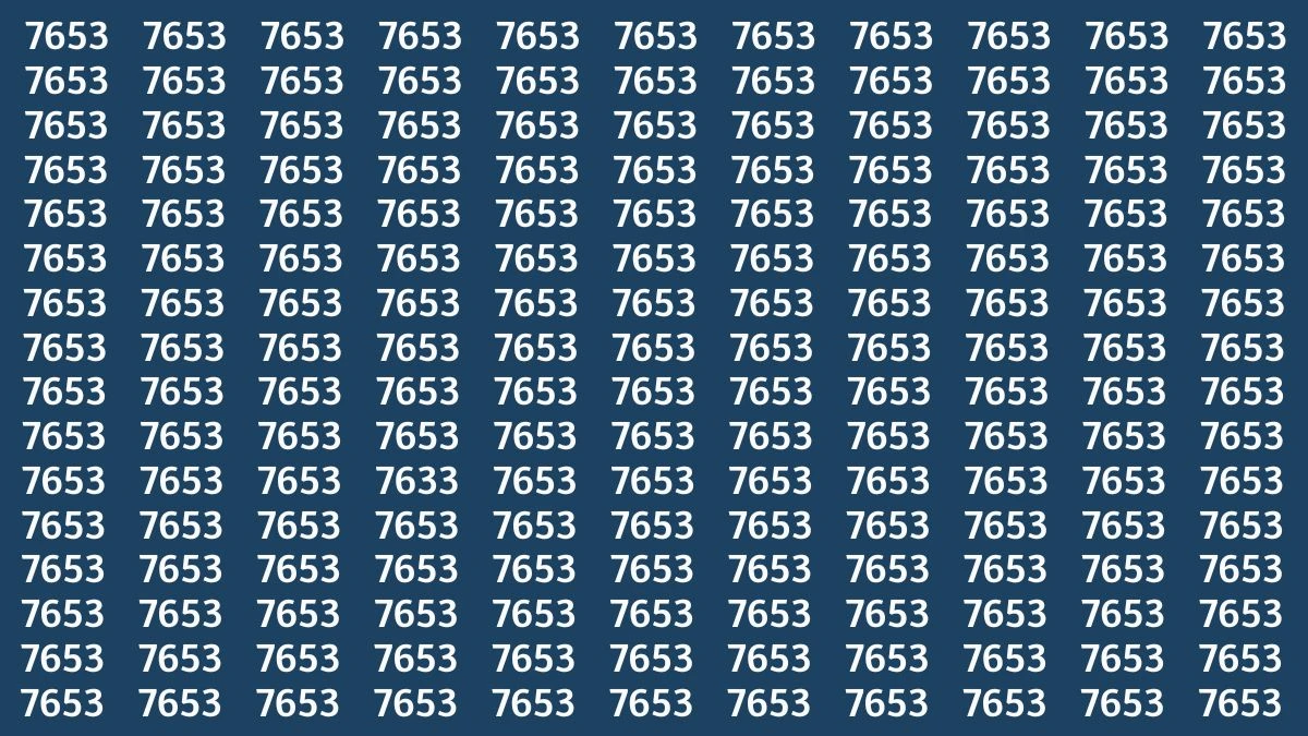 Optical Illusion Challenge: Can You Find the Odd Number 7633 in 5 Seconds?