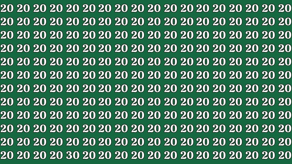 Optical Illusion Eye Test: Can You Spot the Number 30 Hidden Among 20s in Just 7 Seconds?