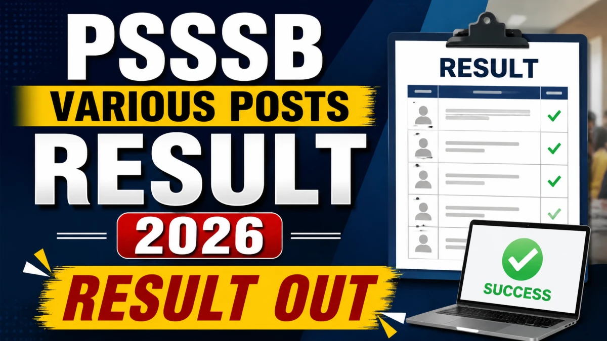 PSSSB Various Posts Result 2026