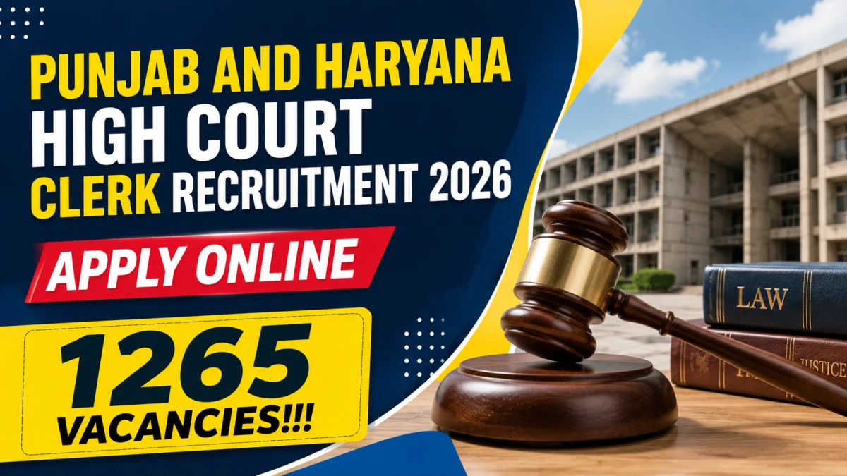 Punjab and Haryana High Court Clerk Recruitment 2026 – Apply Online for 1265 Posts, Last Date 23 June