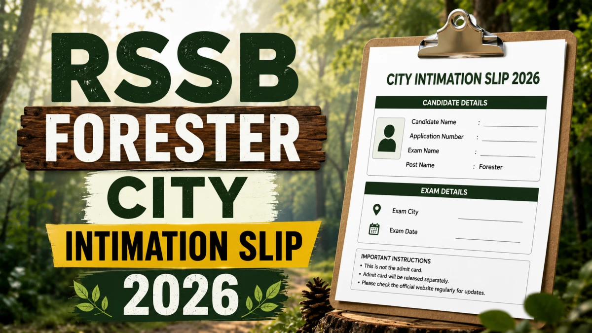 Rajasthan Forester City Intimation Slip 2026 Out