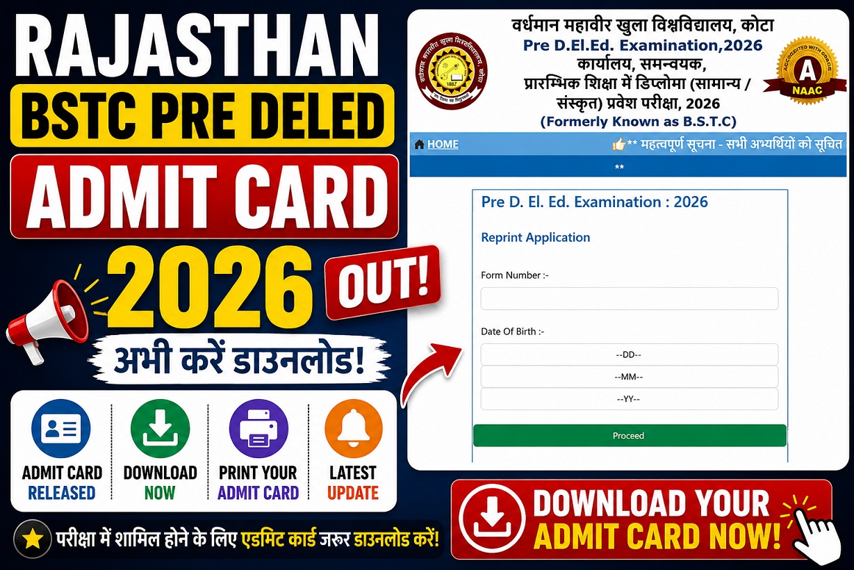 Rajasthan BSTC Pre DELED Result 2026 – Out