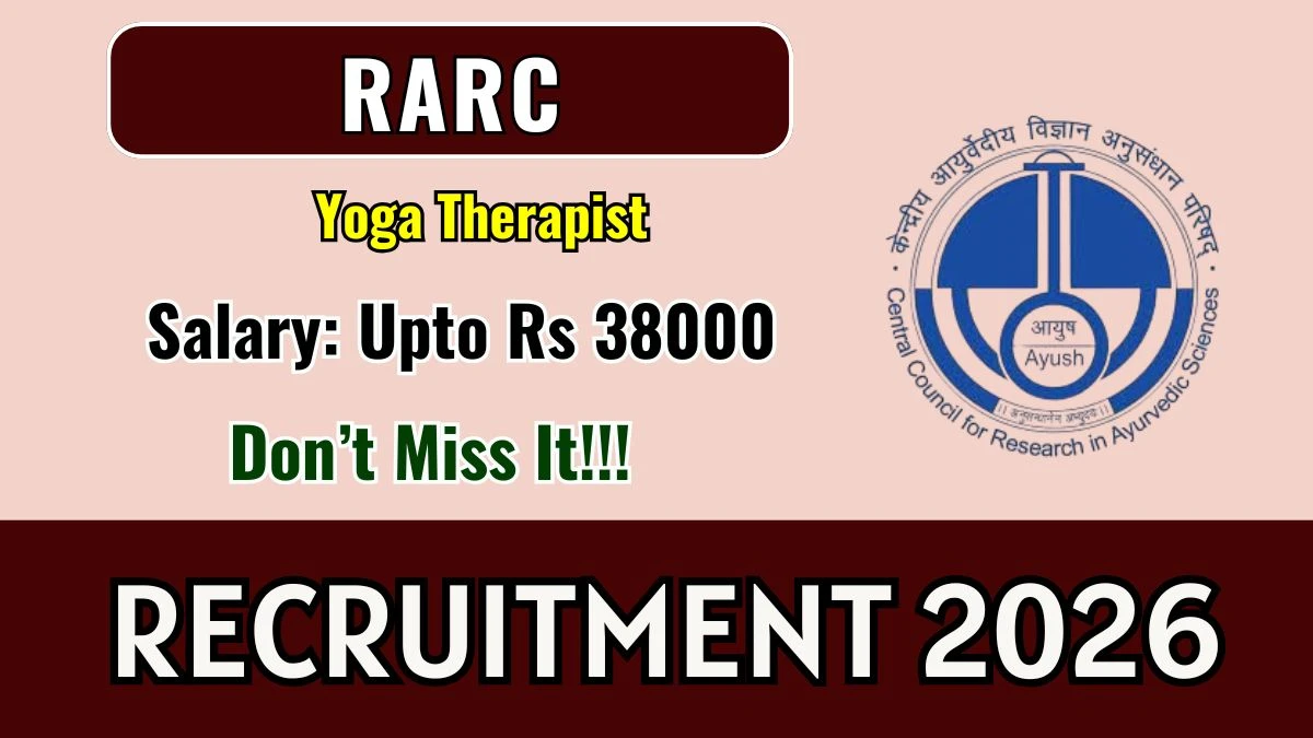 RARC Yoga Therapist Recruitment 2026