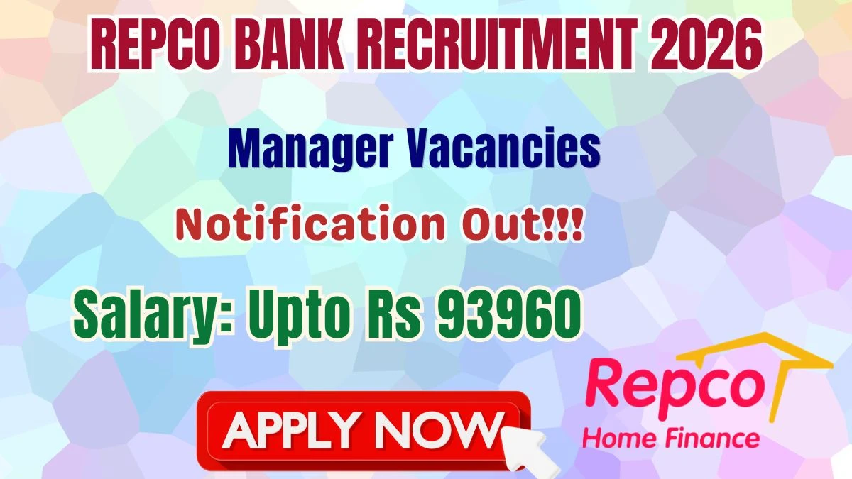 Repco Bank Manager Recruitment 2026