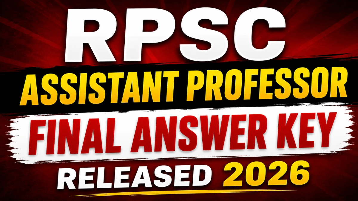 RPSC Assistant Professor Answer Key 2026 Out