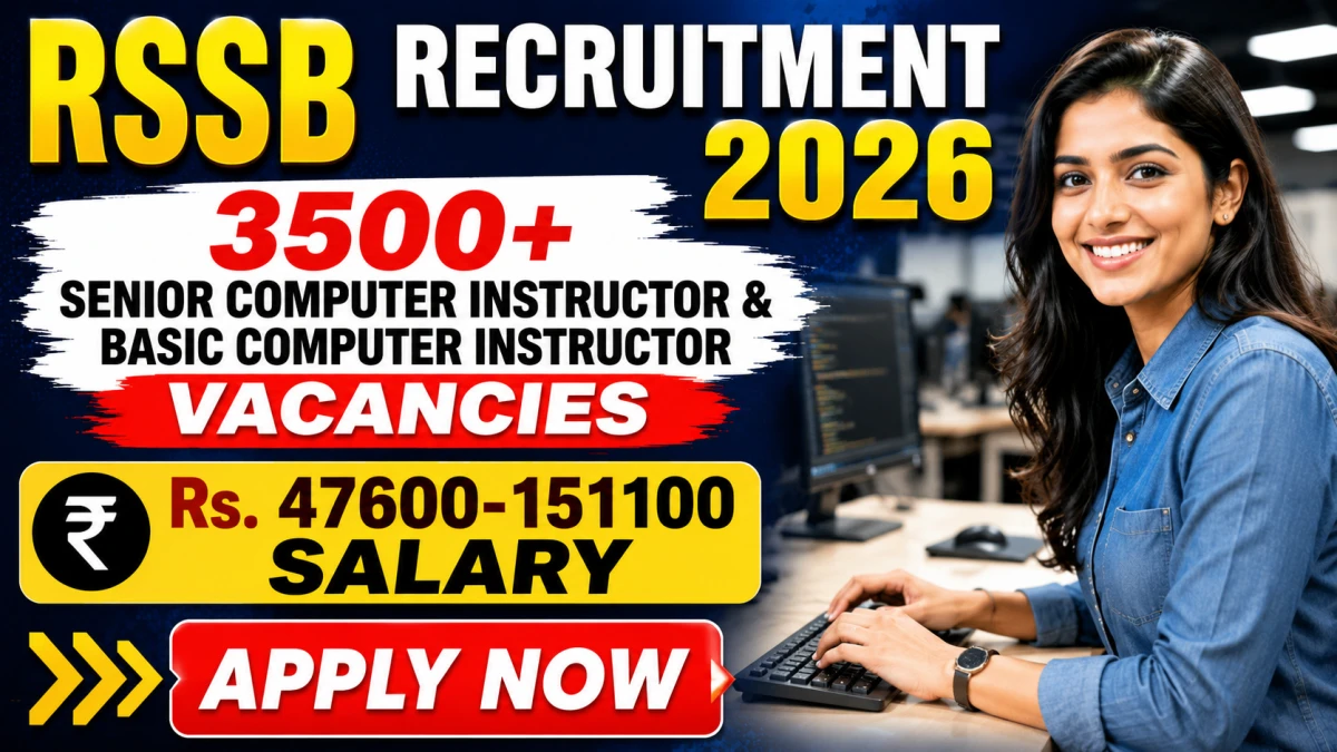 Rajasthan RSSB Senior and Basic Computer Instructor Recruitment 2026 – 3951 Posts