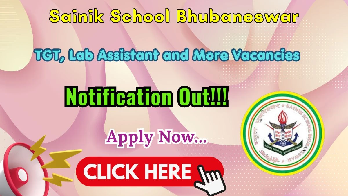 Sainik School Bhubaneswar Recruitment 2026