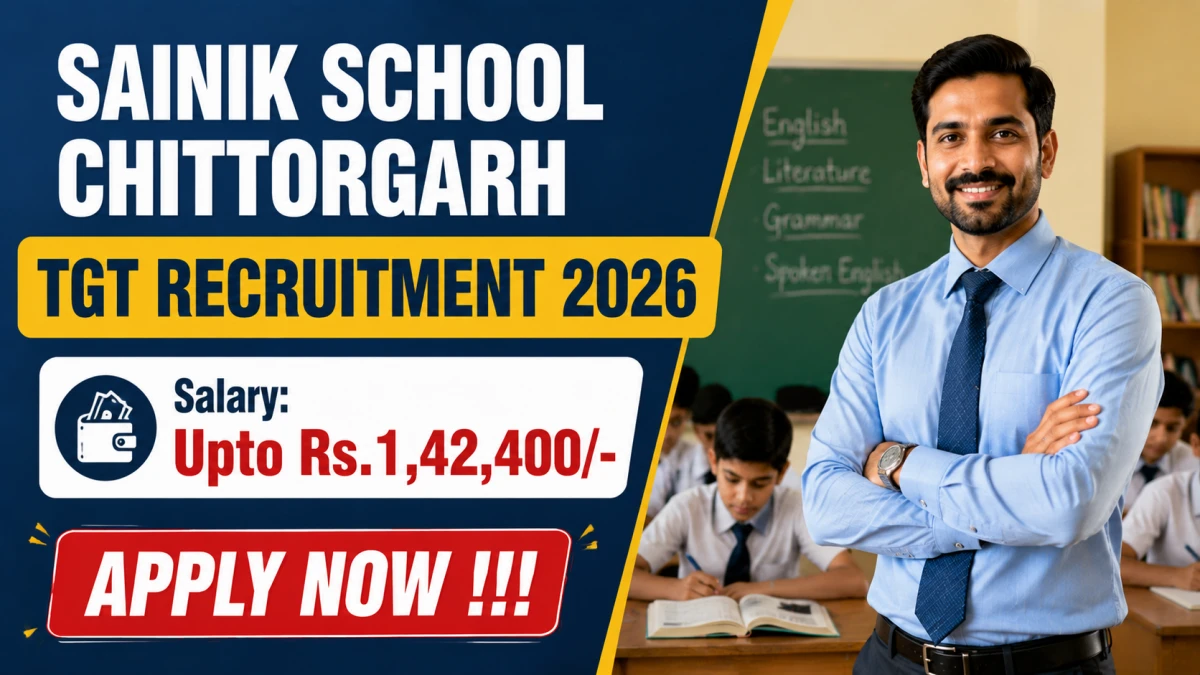 Sainik School Chittorgarh TGT Recruitment 2026