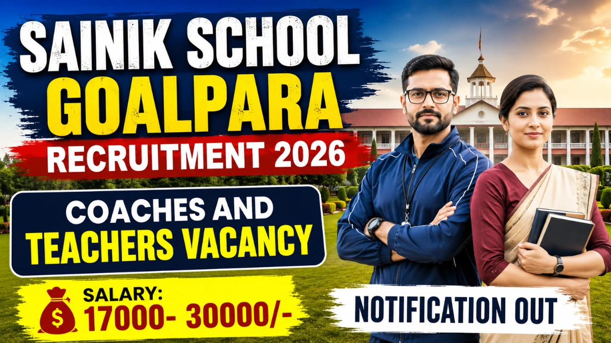 Sainik School Goalpara Coaches and Teachers Recruitment 2026