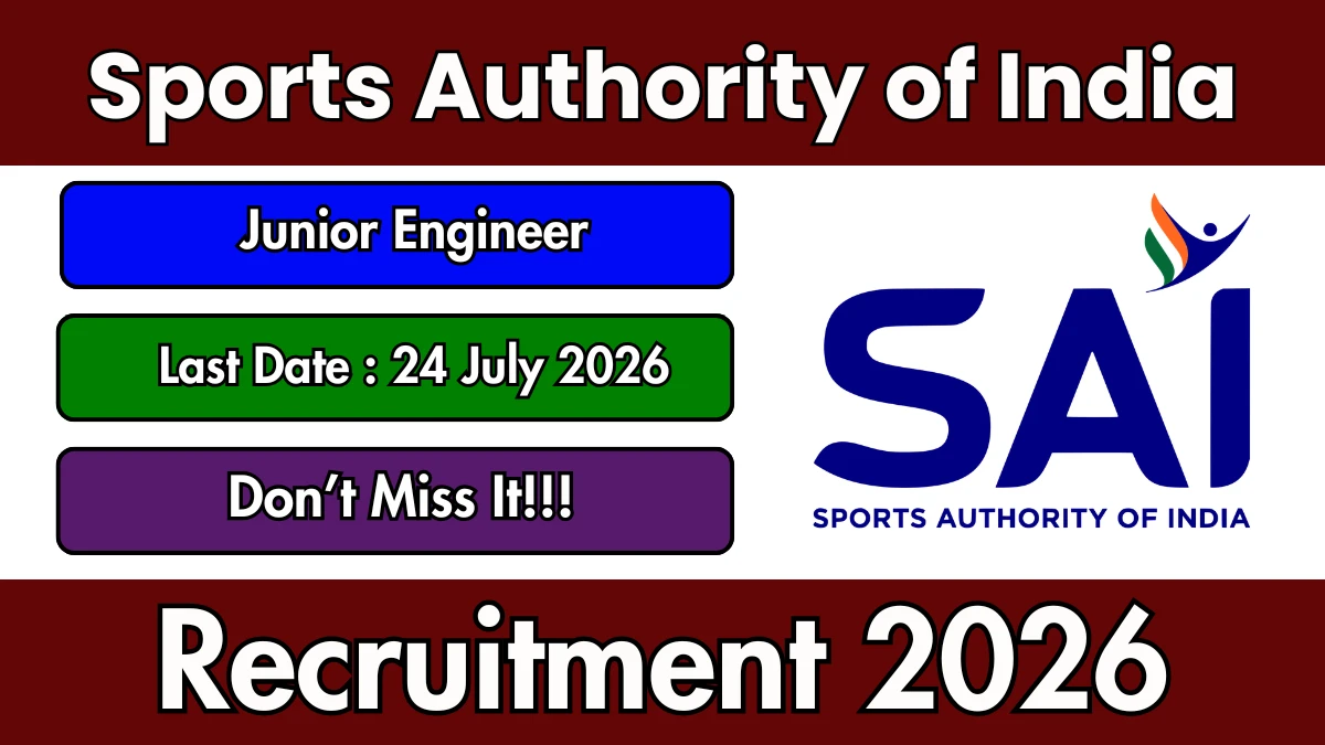 Sports Authority of India Junior Engineer Recruitment 2026