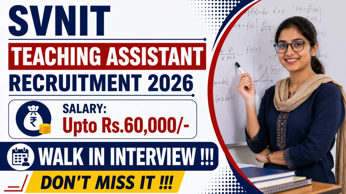SVNIT Teaching Assistant Recruitment 2026
