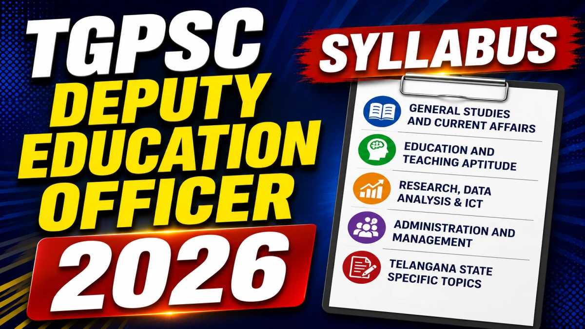 TGPSC Deputy Education Officer Syllabus 2025 Out Direct Link to Download Syllabus PDF here