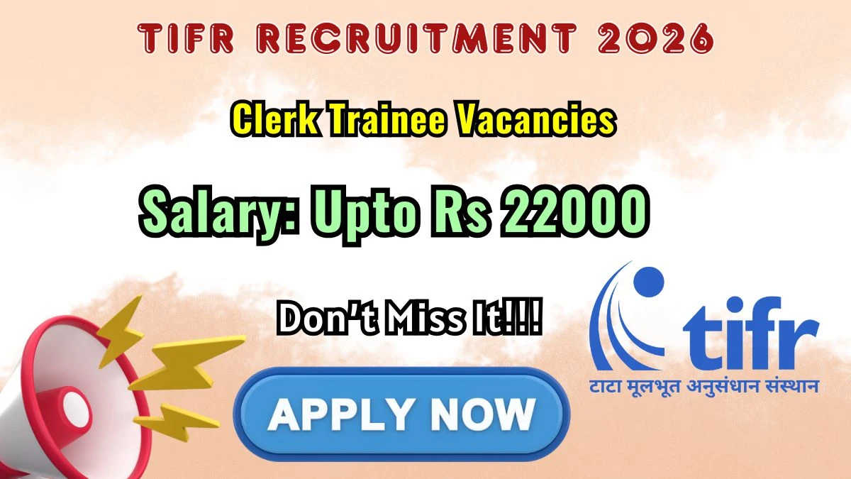 TIFR Clerk Trainee Recruitment 2026